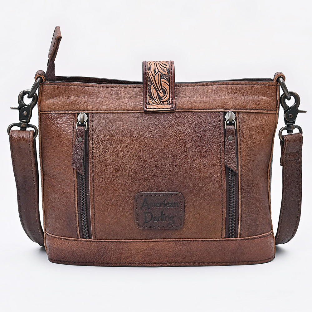 ADBG1833 Crossbody Hair-On Hand Tooled Genuine Leather women bag western Bag