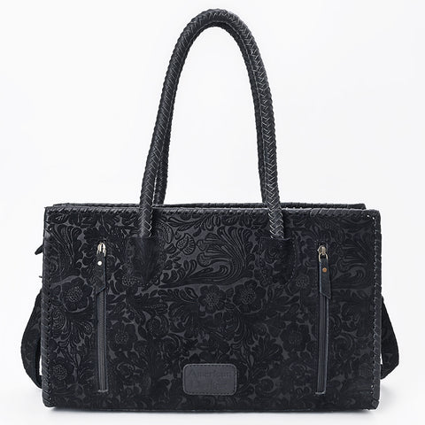 American Darling Western Leather Tote Bag Boot Stitching & Damascus