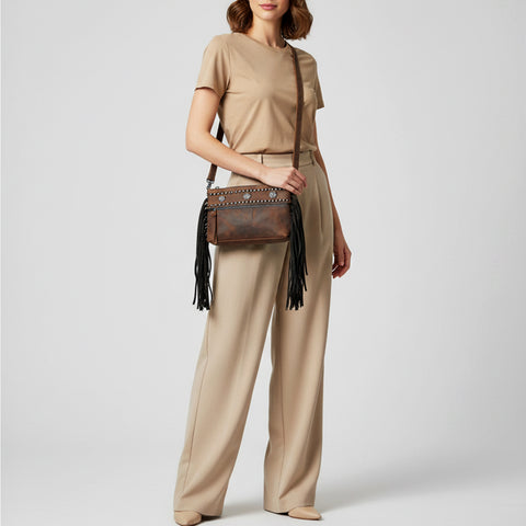 ADBGM810 Embossed Crossbody Genuine Leather Women Bag