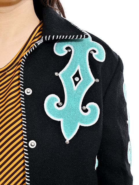 American Darling Western Embroidered Apparel -Black Artisan Handcrafted Woolen Jacket