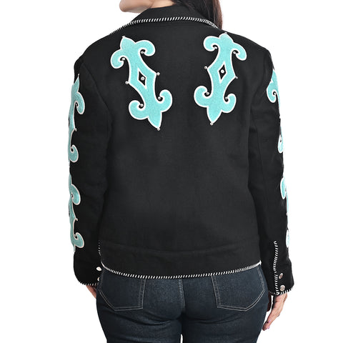American Darling Western Embroidered Apparel -Black Artisan Handcrafted Woolen Jacket