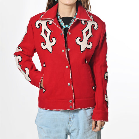 American Darling Western Embroidered Apparel - Red Artisan Handcrafted Woolen Jacket
