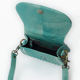 ADBGM592 Western Stitch Tan Leather Crossbody - Cowgirl Saddle Purse
