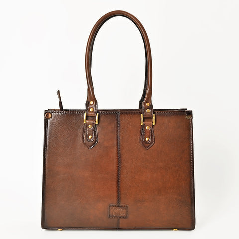 American Darling Quilted Western Leather Tote Bag with Boot Stitched Embroidery