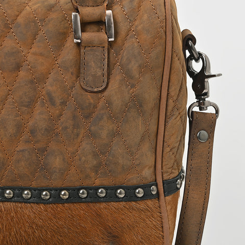 ADBGM832 American Darling Hairon & Quilted Leather Studded Speedy Bag