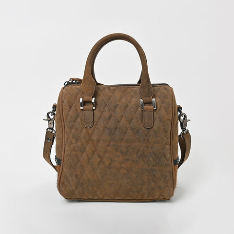 ADBGM832 American Darling Hairon & Quilted Leather Studded Speedy Bag