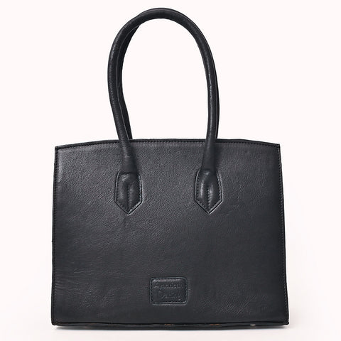 American Darling Western Leather Tote Bag with Hair-On Cowhide and Concho