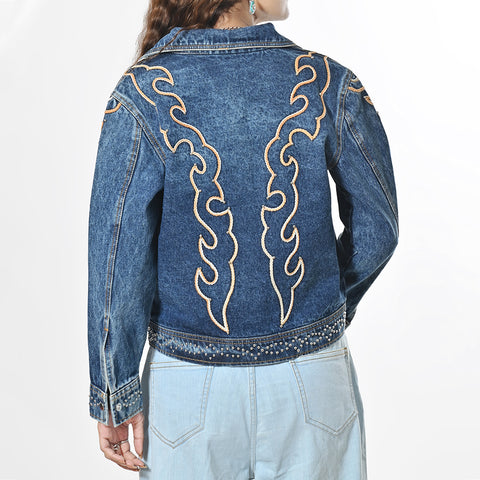 American Darling Western Embroidered Apparel - Artisan Handcrafted Denim Jacket