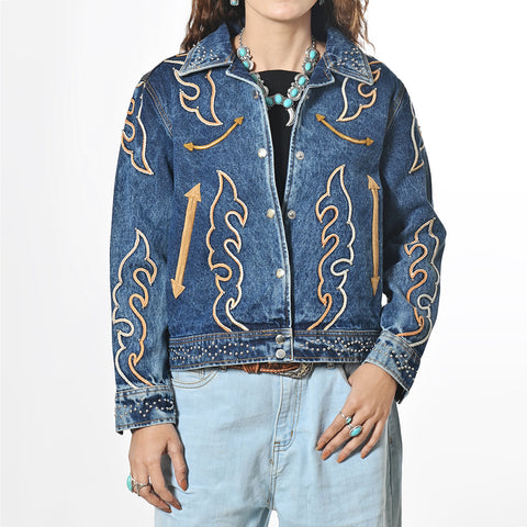 American Darling Western Embroidered Apparel - Artisan Handcrafted Denim Jacket