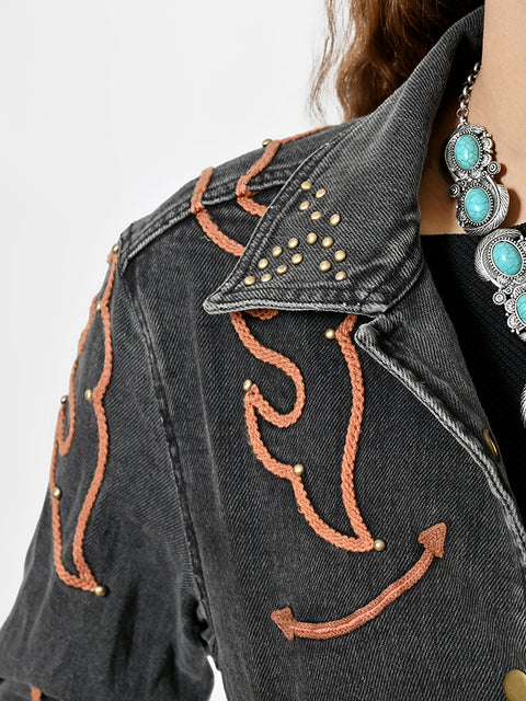 American Darling Western Embroidered Apparel - Artisan Handcrafted Denim Jacket