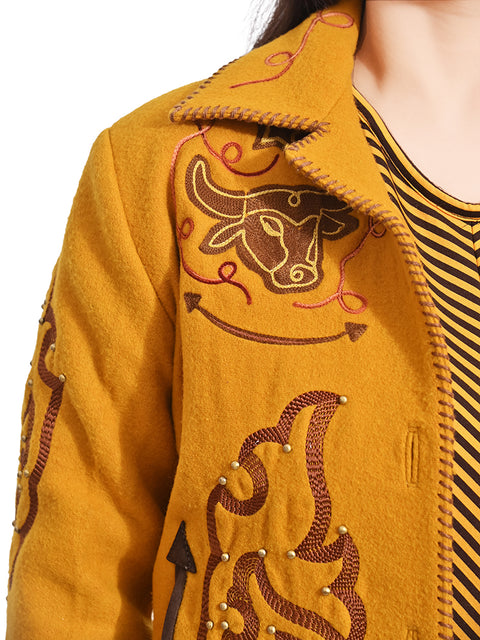 ADJKT092 American Darling Western Embroidered Apparel - Artisan Handcrafted Woolen Jacket