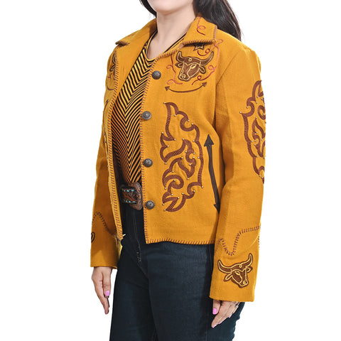 ADJKT092 American Darling Western Embroidered Apparel - Artisan Handcrafted Woolen Jacket