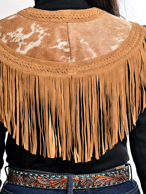 ADJKT095 American Darling Western Leather Apparel - Handcrafted Hair On & Braided Luxe Cape