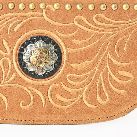 ADBGA1011 American Darling Suede Leather Wristlet Bag Genuine Leather Western Purse