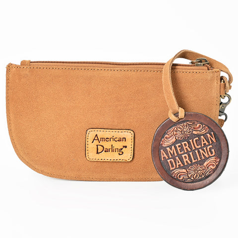 ADBGA1011 American Darling Suede Leather Wristlet Bag Genuine Leather Western Purse