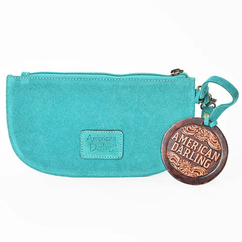 ADBGA1011 American Darling Suede Leather Wristlet Bag Genuine Leather Western Purse