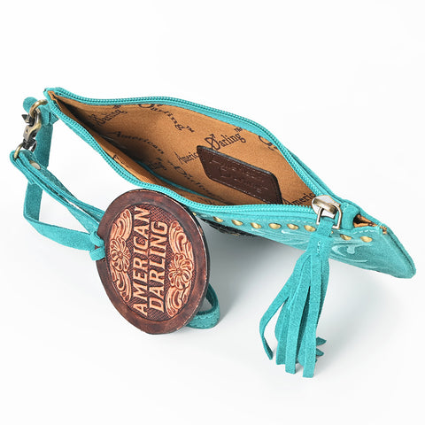 ADBGA1011 American Darling Suede Leather Wristlet Bag Genuine Leather Western Purse