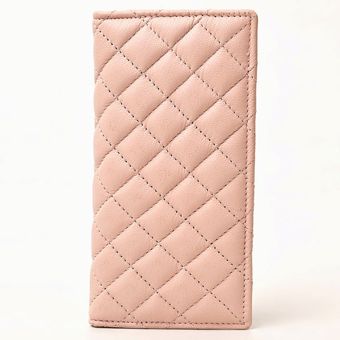 NMBGM221 Never Mind Diamond Quilted Leather Long Bifold Wallet