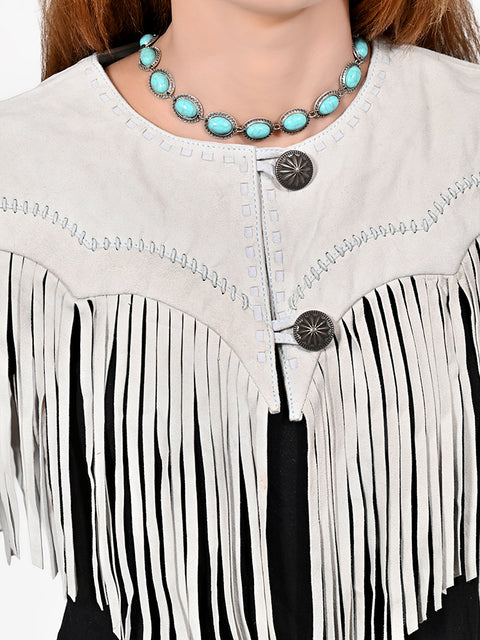 ADDR027 American Darling Suede Leather Western Fringe Apparel Cape