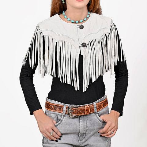 ADDR027 American Darling Suede Leather Western Fringe Apparel Cape