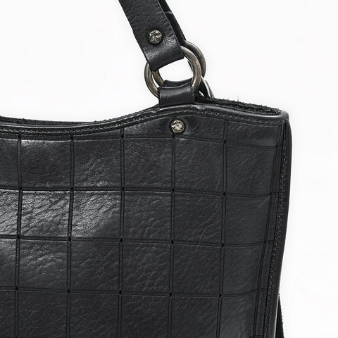 SWC476 Montina - Leather Grid-Stitched Tote