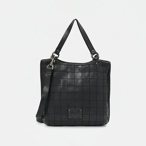SWC476 Montina - Leather Grid-Stitched Tote