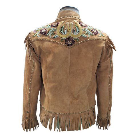 ADJKT112 American Darling Women Leather Boho Western Fringe Jacket