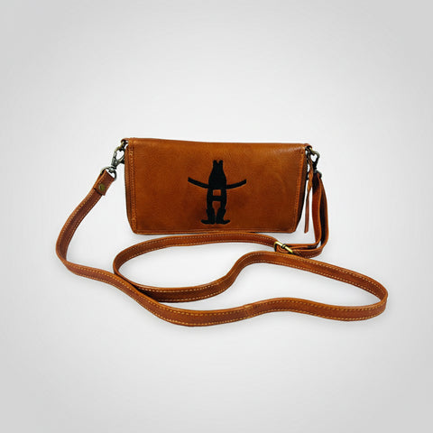 Frontier Rodeo Genuine Leather  Black Embroidered organizer  Bag