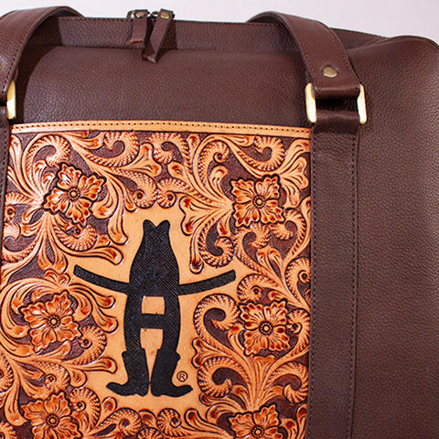 Legacy Rodeo Genuine Leather hand tooled Tooled Briefcase