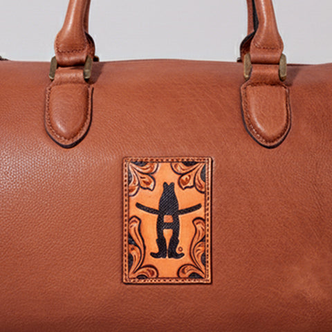American Darling Braided Genuine Leather Speedy Bag with Tooled Detail