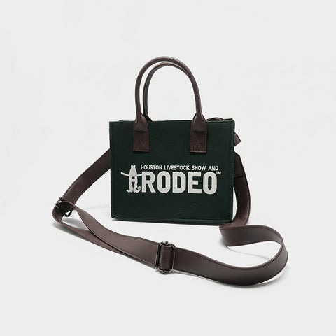 Downtown Rodeo Black Mini Tote Bag - Genuine Leather Handle Bag