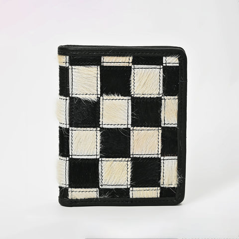 ADBGM1095 American Darling Checkered Hair on Hide & Leather Bifold Wallet