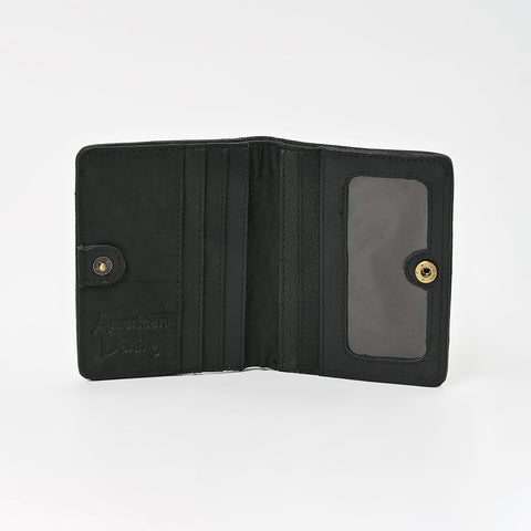 ADBGM1095 American Darling Checkered Hair on Hide & Leather Bifold Wallet