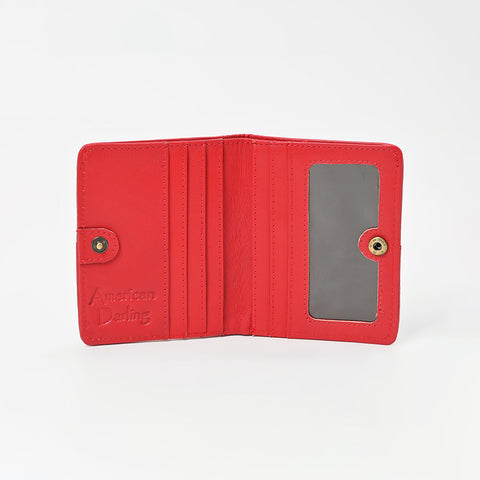 ADBGM1095 American Darling Checkered Hair on Hide & Leather Bifold Wallet