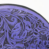 LC-ADBG1233H Hand-Tooled Leather Clutch - Semi-Circle Wristlet with Tassel