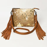 LC-ADBG109 Hair-On Cowhide Leather Crossbody Bag with Fringe-Western Style by American Darling