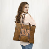 ADBGA479 American Darling Genuine Leather Western Tote Bag Hand-Tooled Floral Design