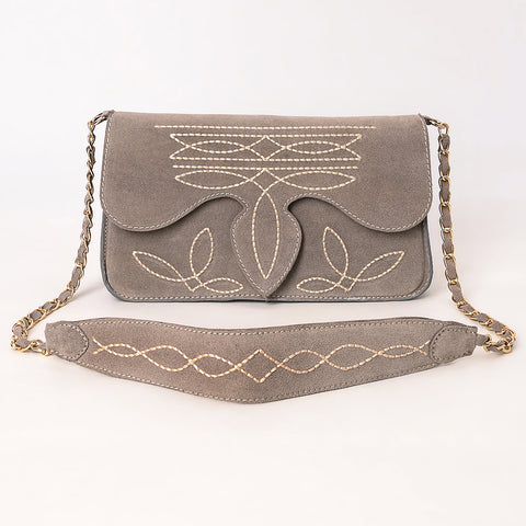 ADBGA692 American Darling Boot Stitched Genuine Suede Leather Small Cross body Bag