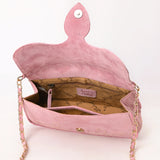 ADBGA692 Western Clutch Crossbody Bag with Cream Embroidery & Chain Strap