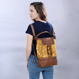 LC-ADBG1212 Hair-On Leather Cowhide Backpack - Western Convertible Shoulder Bag