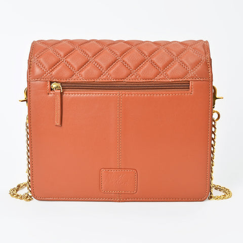 NMBGM187 Never Mind Diamond Quilted Leather Flap Shoulder Bag