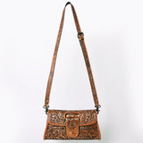 ADBG1134 Hand-Tooled Western Leather Crossbody Wallet-Genuine Cowhide Bag by American Darling