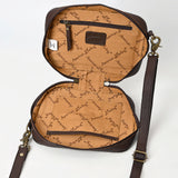ADBGA599 Genuine Leather Floral Tooled Western Crossbody Bag-Handcrafted