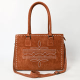 ADBG1553 Suede Western Tote with White Stitching & Shoulder Strap