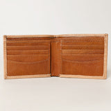 LC-ADBG1236I Hand-Tooled Leather Wallet - Western Floral Bifold Design