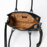 ADBG1744 Suede Western Tote with White Embroidered Stitching & Diamond Whipstitch Trim