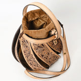 ADBGA589 Hand-Tooled Genuine Leather Hobo Bag-Western Style Drawstring Purse for Women