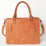 LC-ADBG230 Hand Tooled Leather Tote Bag with Hair-On Cowhide & Hand-Painted Floral Design