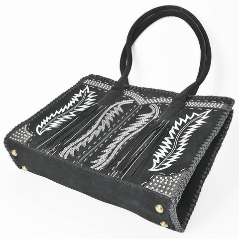 ADBGA819 American Darling Handcrafted Suede Tote Bag with Boot Stitched Embroidery