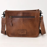 ADBG1565 Croc Embossed Leather Fringe Crossbody - Western Statement Purse